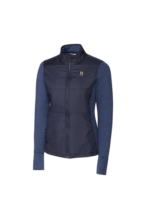 Women's Cutter & Buck Navy Navy Midshipmen Stealth Full-Zip Jacket
