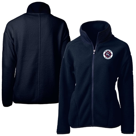 Women's Cutter & Buck Navy New England Revolution Cascade Eco Fleece Full-Zip Jacket