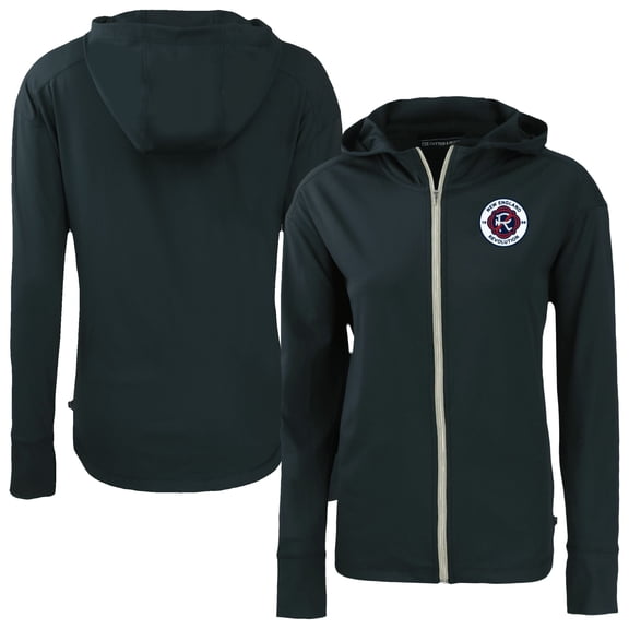 Women's-Cutter & Buck Navy New England Revolution Daybreak Eco Recycled Full-Zip Hoodie