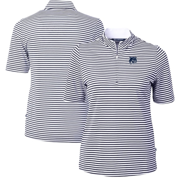 Women's Cutter & Buck Navy New Hampshire Wildcats Virtue Eco Pique Recycled Tri-Blend DryTec Top