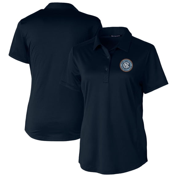 Women's-Cutter & Buck  Navy New York City FC Prospect Eco Textured Stretch Recycled Polo