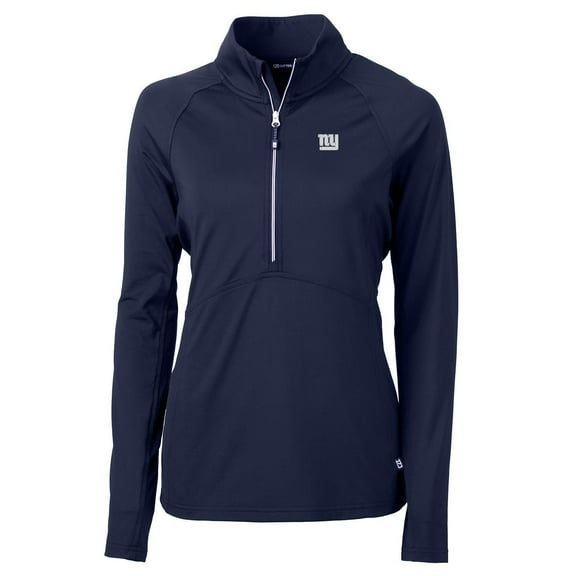 Women's Cutter & Buck Navy New York Giants Adapt Eco Knit Half-Zip Pullover Jacket