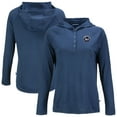 thumbnail image 1 of Women's Cutter & Buck Navy New York Mets Coastline Epic Comfort Eco Recycled Raglan Long Sleeve Hoodie T-Shirt, 1 of 3