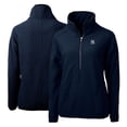 thumbnail image 1 of Women's Cutter & Buck Navy New York Yankees Cascade Eco Sherpa Fleece Quarter-Zip Pullover Jacket, 1 of 3