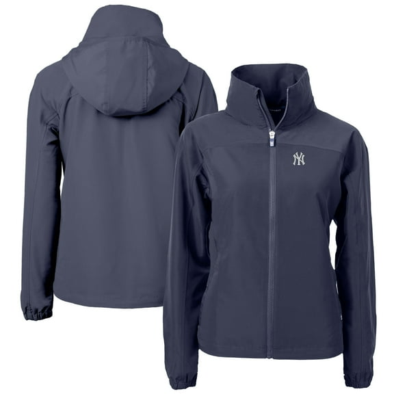 Women's Cutter & Buck Navy New York Yankees Charter Eco Recycled Full-Zip Jacket