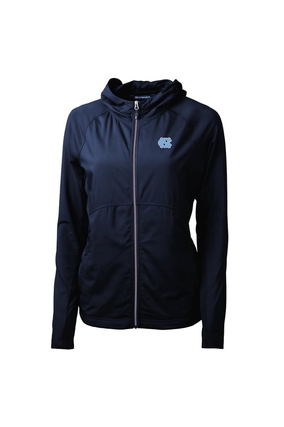 Women's Cutter & Buck Navy North Carolina Tar Heels Adapt Eco Knit Full-Zip Jacket