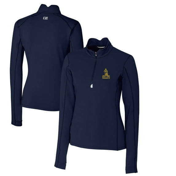 Women's Cutter & Buck Navy Northern Arizona Lumberjacks Traverse Stretch Quarter-Zip Pullover Top