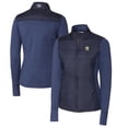 thumbnail image 1 of Women's Cutter & Buck  Navy Notre Dame Fighting Irish Alumni DryTec Stealth Hybrid Quilted Full-Zip Windbreaker Jacket, 1 of 3
