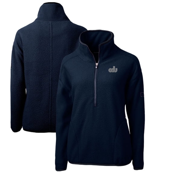 Women's Cutter & Buck Navy Old Dominion Monarchs Cascade Eco Sherpa Fleece Half-Zip Pullover Jacket