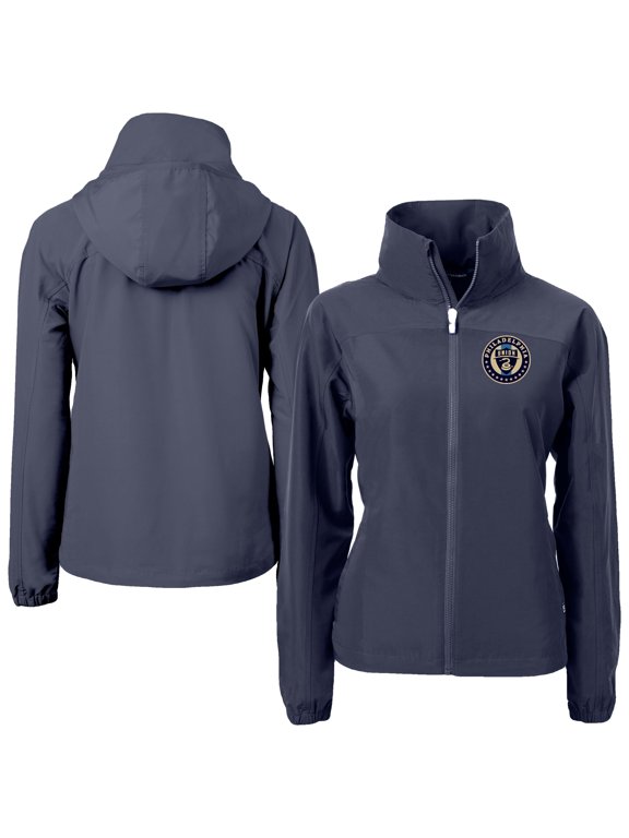 Women's-Cutter & Buck Navy Philadelphia Union Charter Eco Recycled Full-Zip Jacket