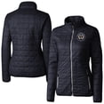 thumbnail image 1 of Women's-Cutter & Buck  Navy Philadelphia Union Rainier PrimaLoft Eco Insulated Full-Zip Printed Puffer Jacket, 1 of 3