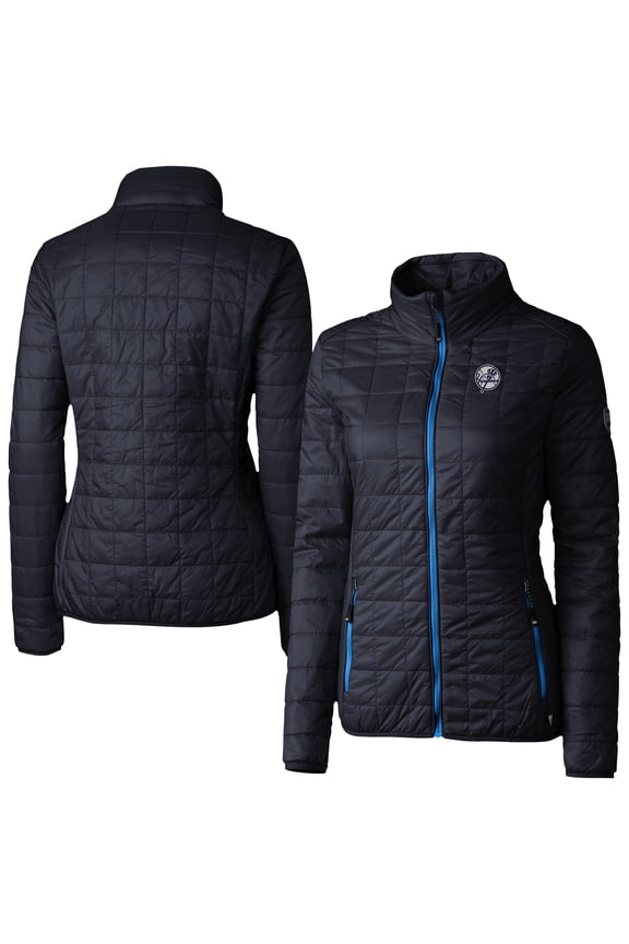 Women's Cutter & Buck Navy/Royal New York Yankees Rainier PrimaLoft Eco Insulated Full-Zip Puffer Jacket