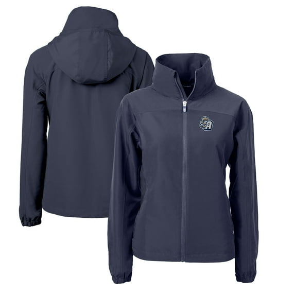 Women's Cutter & Buck Navy San Antonio Missions Charter Eco Recycled Full-Zip Jacket