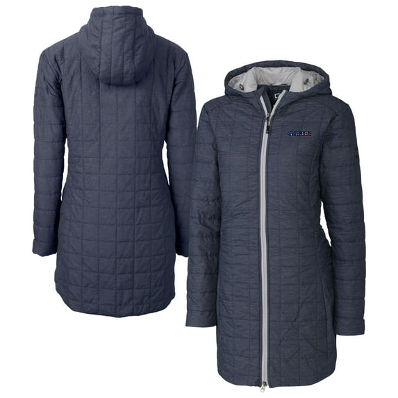Women's Cutter & Buck Navy San Francisco 49ers Americana Rainier PrimaLoft- Eco Insulated Full-Zip Hooded Long Coat