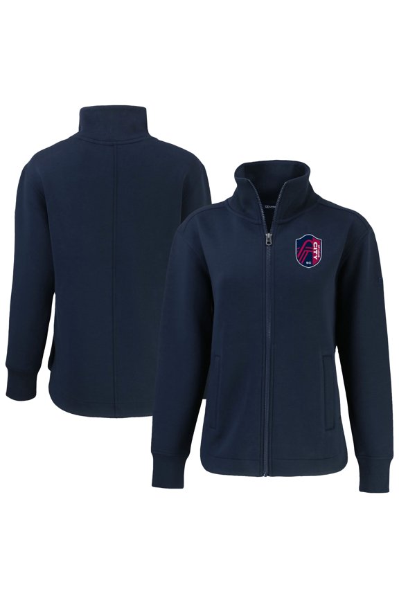 Women's-Cutter & Buck Navy St. Louis City SC Roam Eco Full-Zip Recycled Jacket