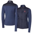 thumbnail image 1 of Women's Cutter & Buck  Navy Tacoma Rainiers Stealth DryTec Hybrid Quilted Full-Zip Windbreaker Jacket, 1 of 3