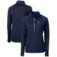thumbnail image 1 of Women's Cutter & Buck Navy Texas Rangers Americana Logo Adapt Eco Knit Stretch Recycled Half-Zip Pullover Top, 1 of 3