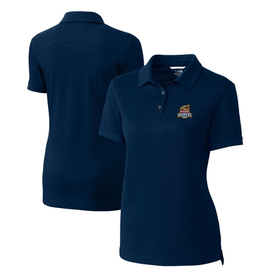 Women's Cutter & Buck Navy Toledo Mud Hens Advantage Tri-Blend Pique Polo