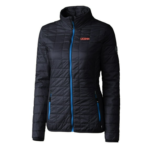 Women's Cutter & Buck Navy UConn Huskies Wordmark Rainier Full-Zip Puffer Jacket