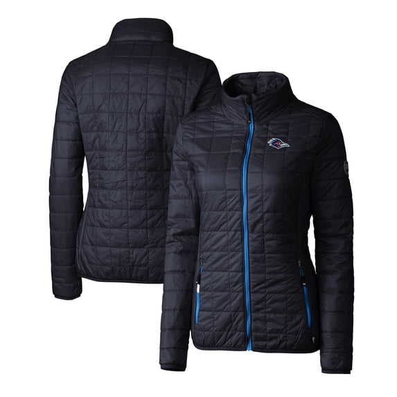 Women's Cutter & Buck Navy UTSA Roadrunners Rainier PrimaLoft Eco Insulated Full-Zip Puffer Jacket