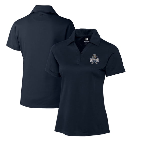 Women's Cutter & Buck Navy Utah State Aggies CB DryTec Genre Textured Solid Polo