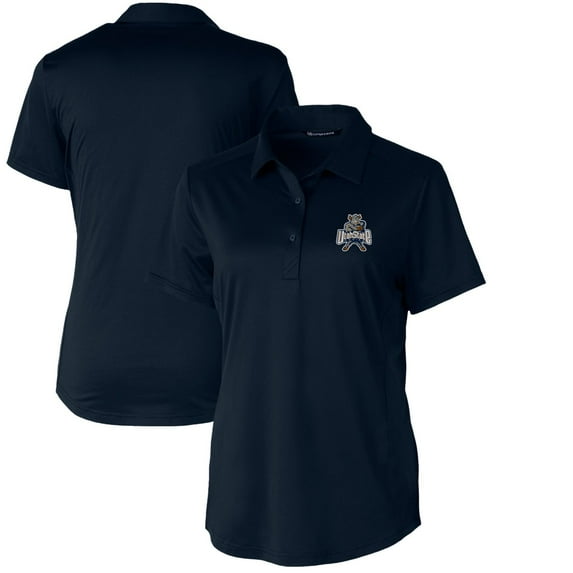 Women's Cutter & Buck Navy Utah State Aggies Vault Prospect Textured Stretch Polo
