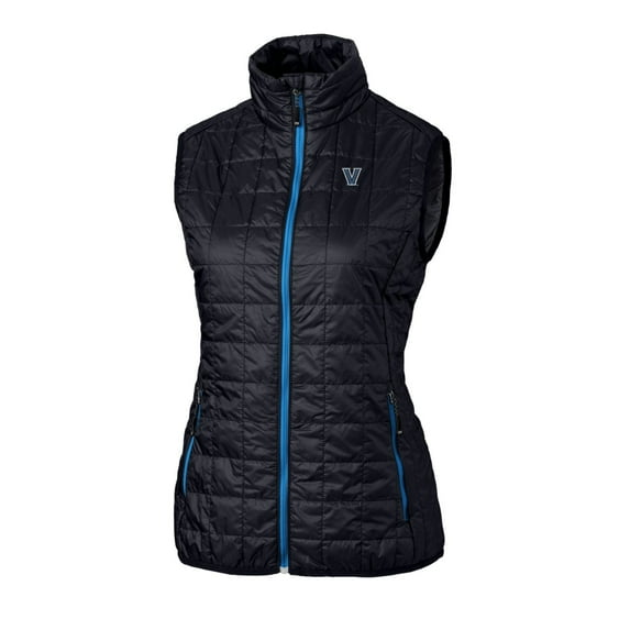 Women's Cutter & Buck Navy Villanova Wildcats Eco Full-Zip Puffer Vest