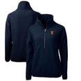 thumbnail image 1 of Women's Cutter & Buck Navy Virginia Cavaliers Vintage Cascade Eco Sherpa Fleece Half-Zip Pullover Jacket, 1 of 3