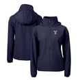 thumbnail image 1 of Women's Cutter & Buck  Navy Yale Bulldogs Charter Eco Recycled Half-Zip Anorak Jacket, 1 of 3