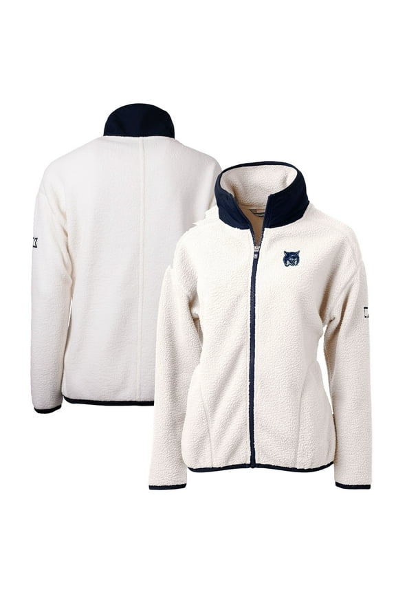 Women's Cutter & Buck Oatmeal New Hampshire Wildcats Cascade Eco Sherpa Fleece Full-Zip Jacket