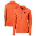 thumbnail image 1 of Women's Cutter & Buck Orange Chicago Bears Throwback Logo Adapt Eco Knit Stretch Recycled Half-Zip Pullover Top, 1 of 3