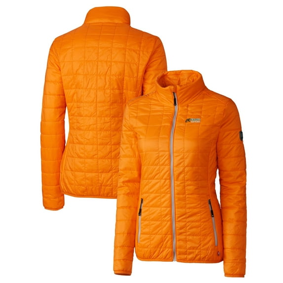 Women's Cutter & Buck Orange Florida A&M Rattlers Rainier Eco Insulated Puffer Full-Zip Jacket