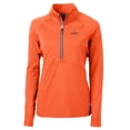 thumbnail image 1 of Women's Cutter & Buck Orange Illinois Fighting Illini Adapt Eco Knit Half-Zip Pullover Jacket, 1 of 1