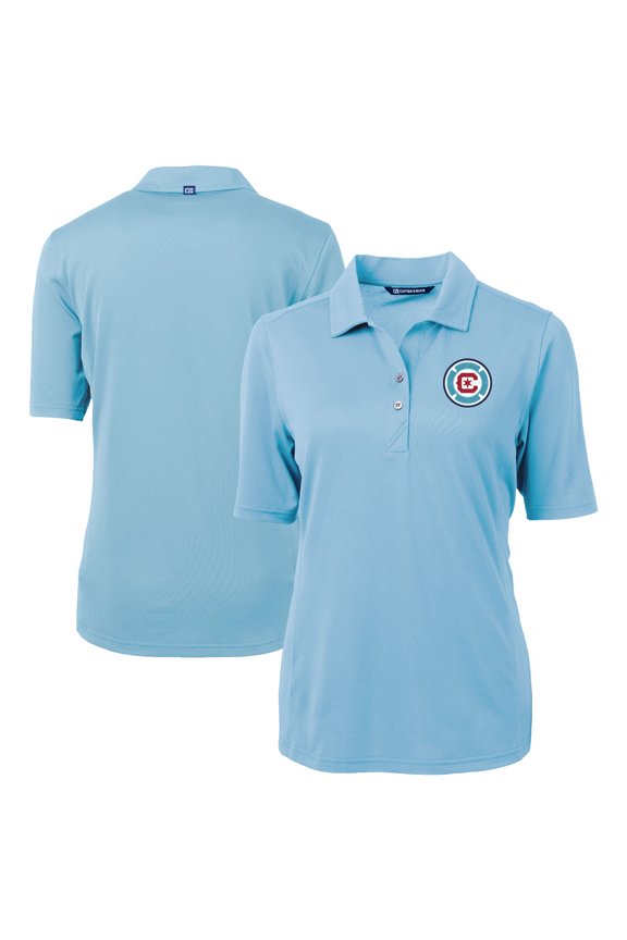 Women's-Cutter & Buck Powder Blue Chicago Fire Virtue Eco Pique Recycled Polo