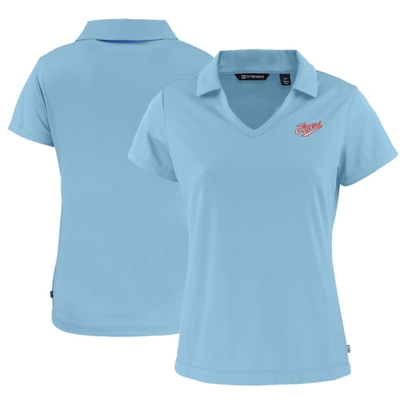 Women's Cutter & Buck Powder Blue Dayton Flyers Vault Daybreak Eco Recycled V-Neck Polo