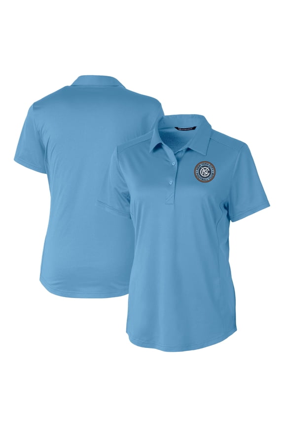 Women's-Cutter & Buck Powder Blue New York City FC Prospect Eco Textured Stretch Recycled Polo