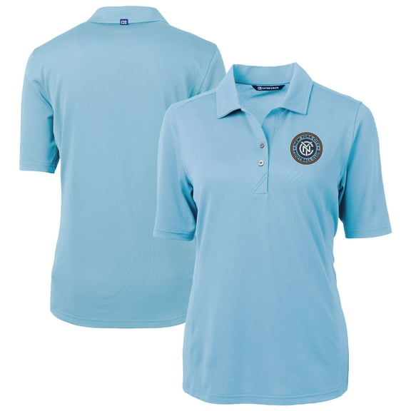 Women's-Cutter & Buck Powder Blue New York City FC Virtue Eco Pique Recycled Polo