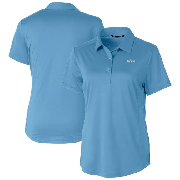 Women's Cutter & Buck  Powder Blue New York Jets Prospect Eco Textured Stretch Recycled Polo