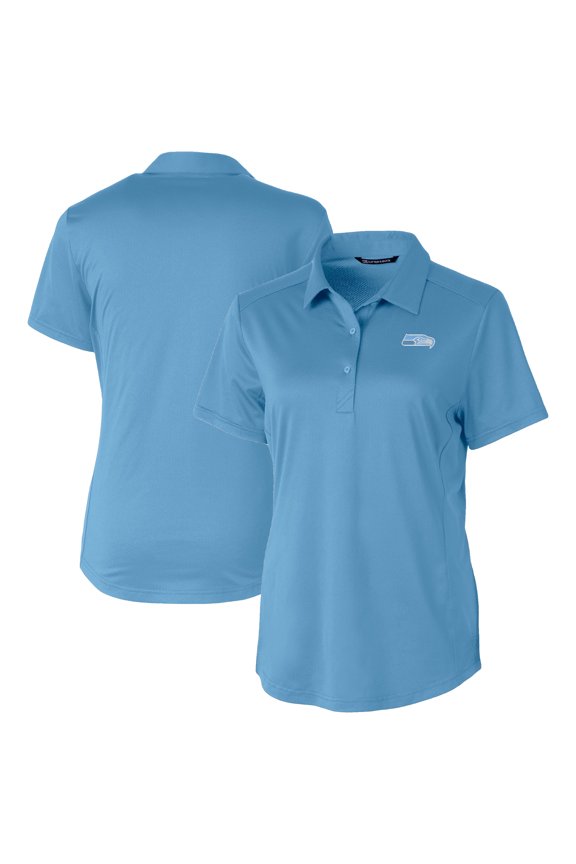 Women's Cutter & Buck Powder Blue Seattle Seahawks Prospect Eco Textured Stretch Recycled Polo