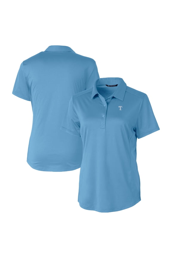 Women's-Cutter & Buck Powder Blue Texas Rangers Eco Textured Stretch Recycled Polo