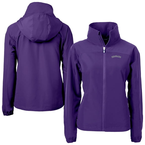 Women's Cutter & Buck  Purple Colorado Rockies Charter Eco Recycled Full-Zip Jacket
