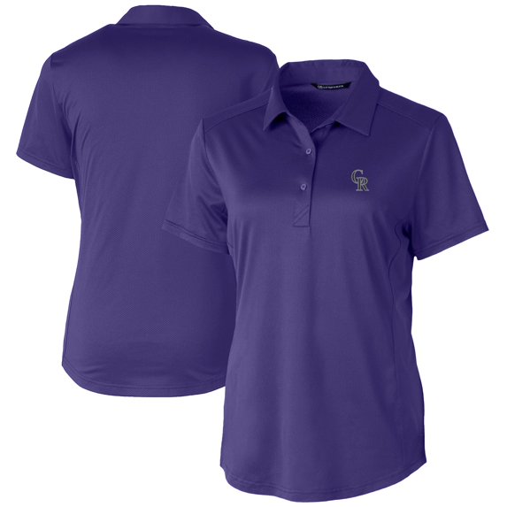 Women's Cutter & Buck Purple Colorado Rockies Prospect Textured Stretch Polo