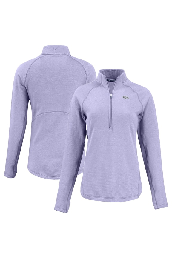 Women's Cutter & Buck Purple Denver Broncos Peshastin Eco Fleece Recycled Half-Zip Top