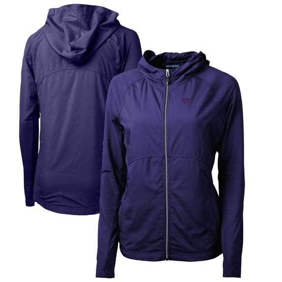 Women's Cutter & Buck Purple Kansas State Wildcats Adapt Eco Knit Full-Zip Hoodie