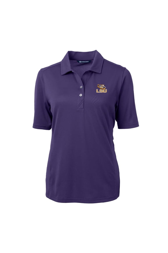 Women's Cutter & Buck Purple LSU Tigers Virtue Eco Pique Recycled Polo