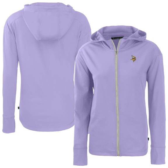 Women's Cutter & Buck Purple Minnesota Vikings  Daybreak Eco Recycled Full-Zip Hoodie Jacket