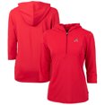 thumbnail image 1 of Women's Cutter & Buck Red Atlanta Braves Americana Logo DryTec Virtue Eco Pique Recycled Half-Zip Pullover Hoodie, 1 of 3