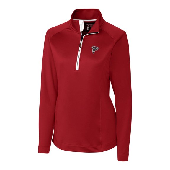 Women's Cutter & Buck Red Atlanta Falcons Jackson Half-Zip Overknit Pullover Jacket