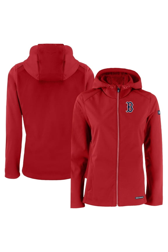 Women's Cutter & Buck Red Boston Red Sox Evoke Eco Softshell Recycled Full-Zip Jacket