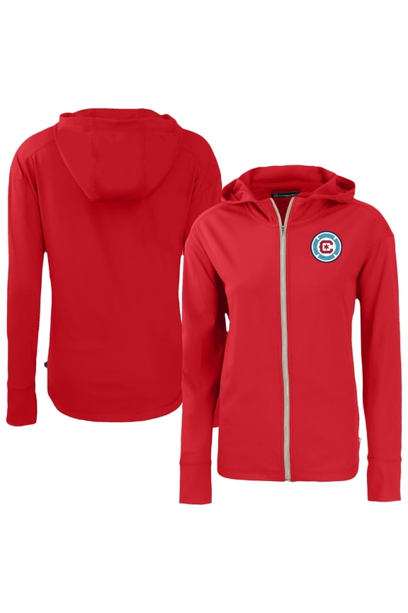 Women's-Cutter & Buck Red Chicago Fire Daybreak Eco Recycled Full-Zip Hoodie